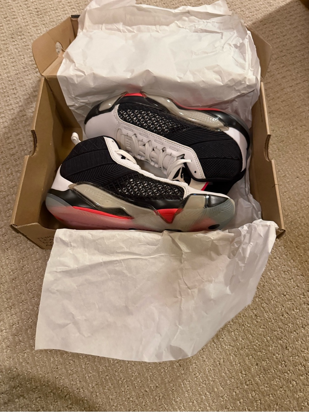 Jordan Kids Black White and Red Basketball Sneakers